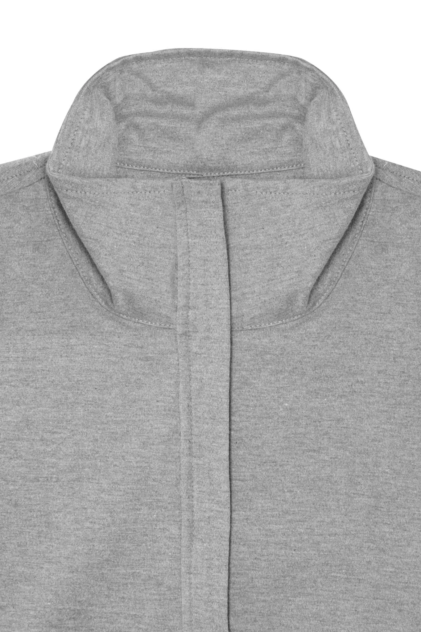 QUARTER ZIP L/S TEE IN HEATHER GREY