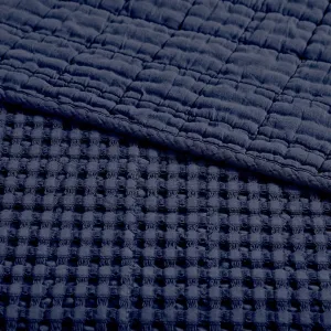 Quilt - Navy Waffle Quilted