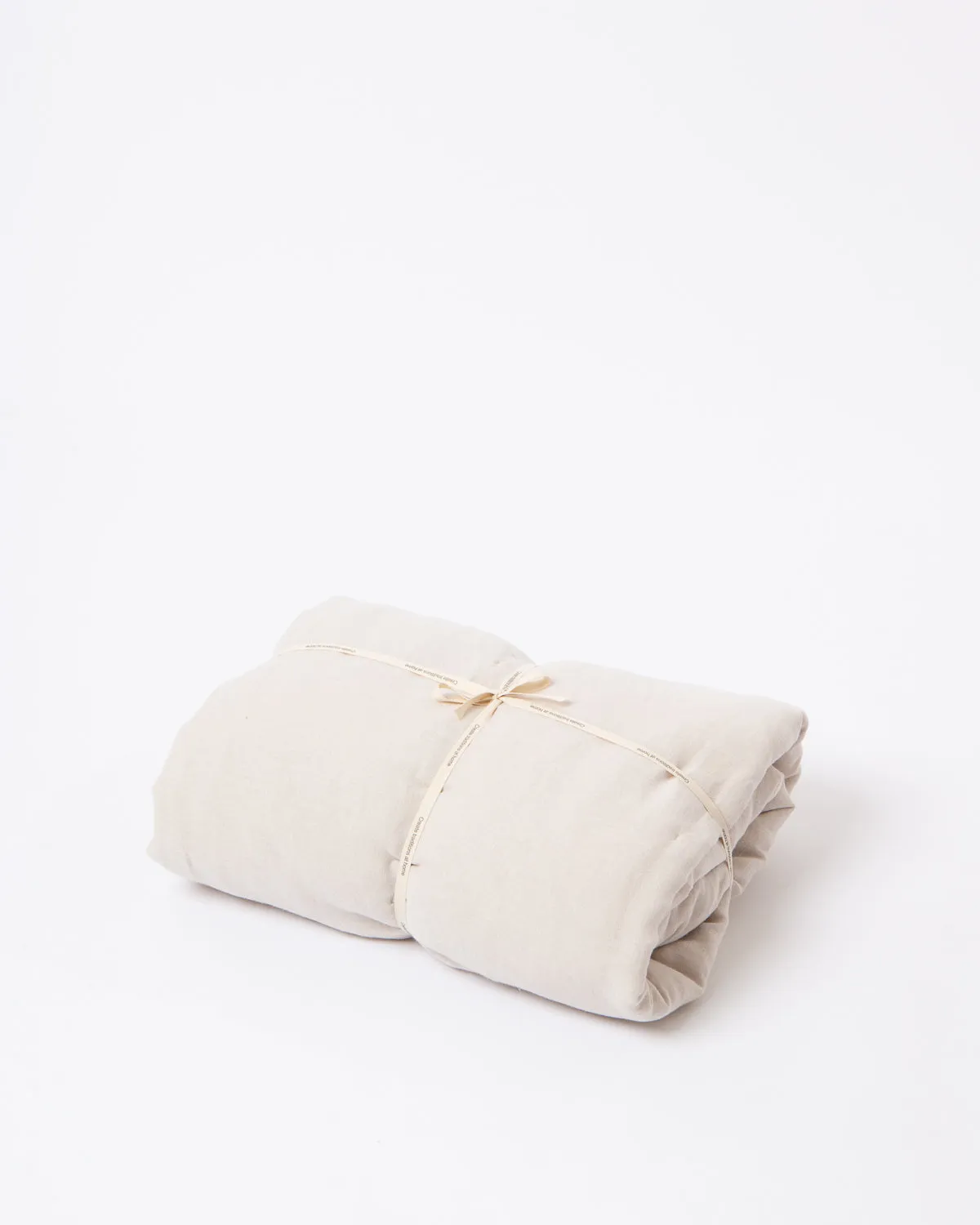 Quilted linen blanket in Beige