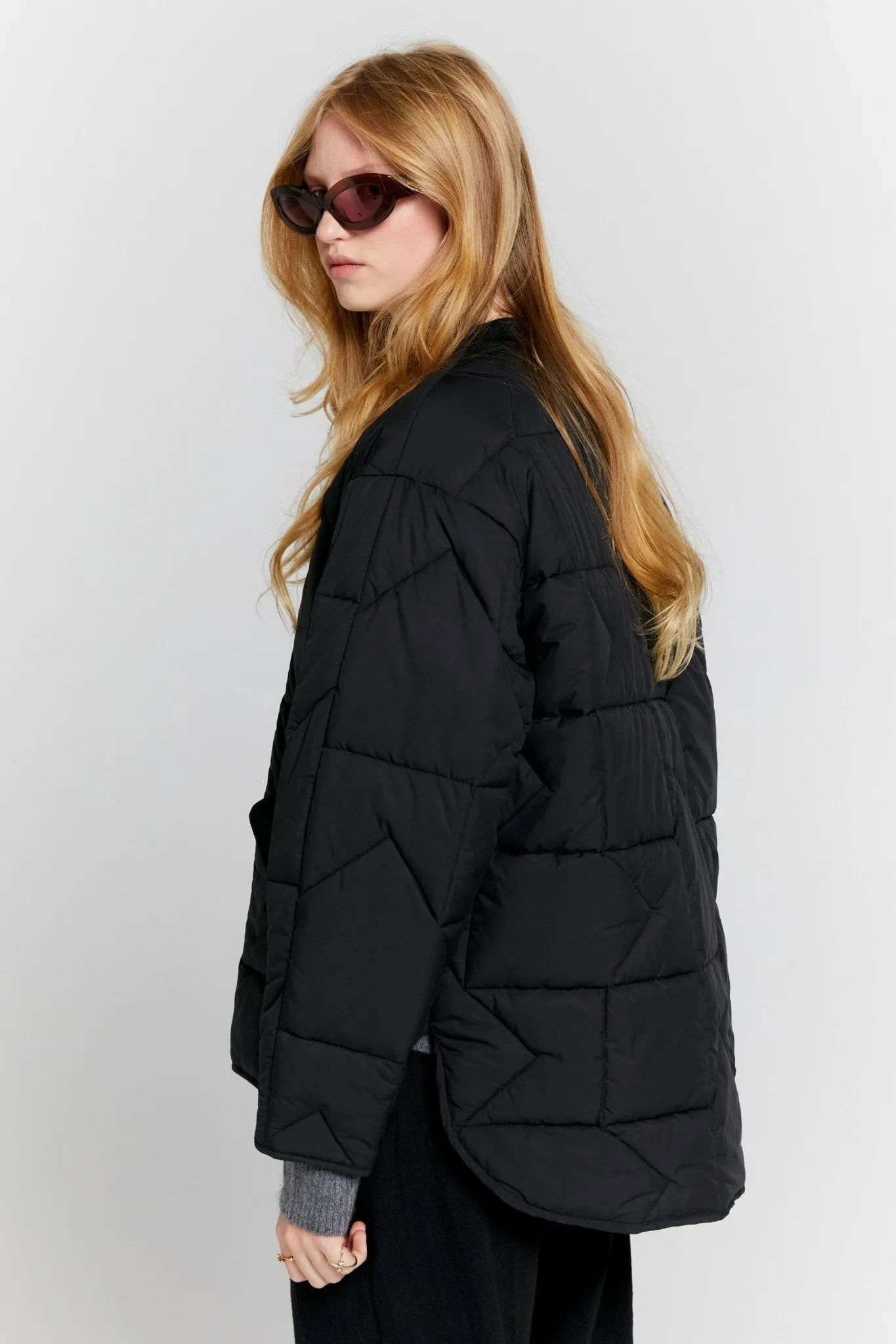 Quilted Monogram Jacket | Black