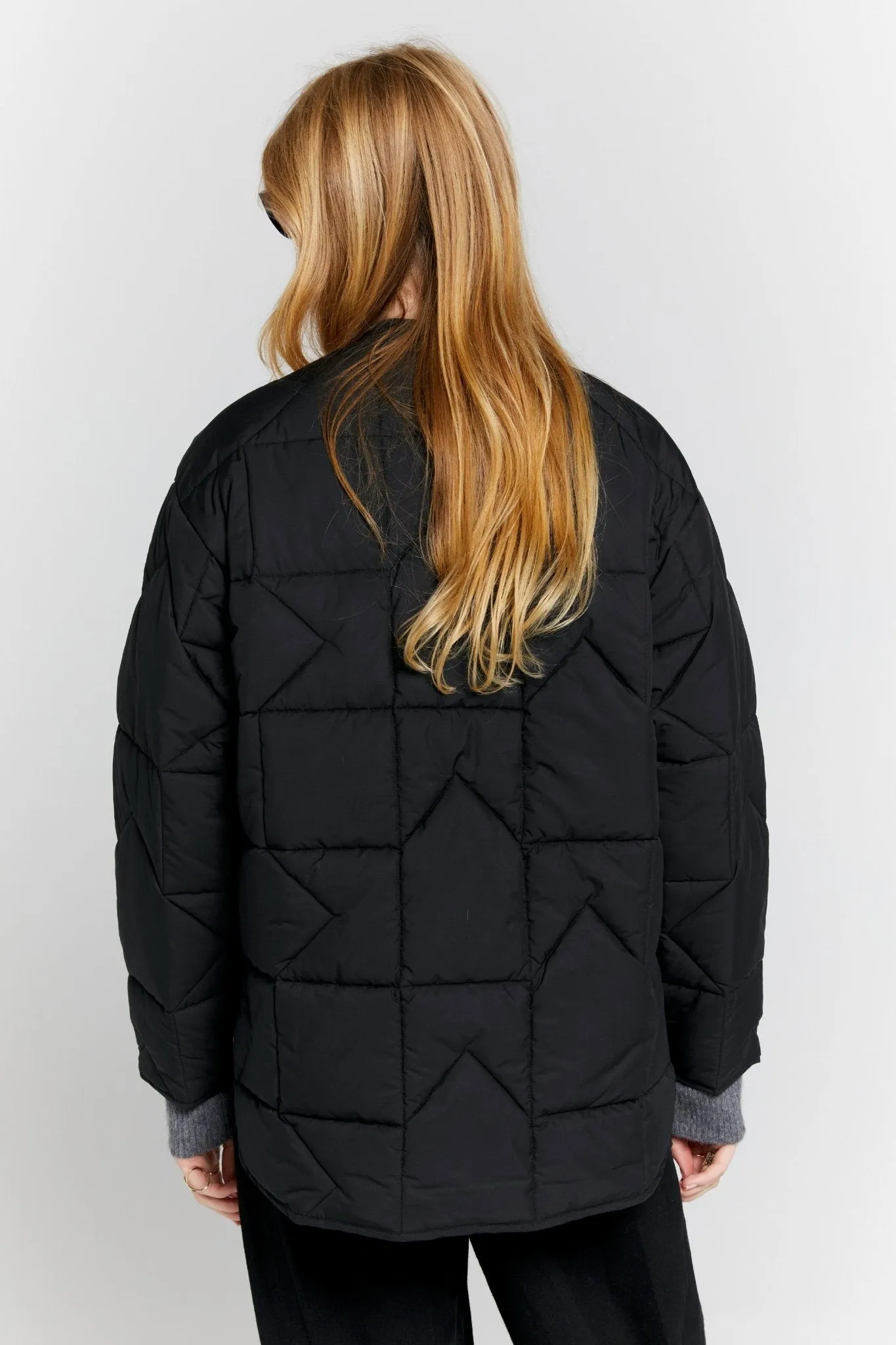 Quilted Monogram Jacket | Black