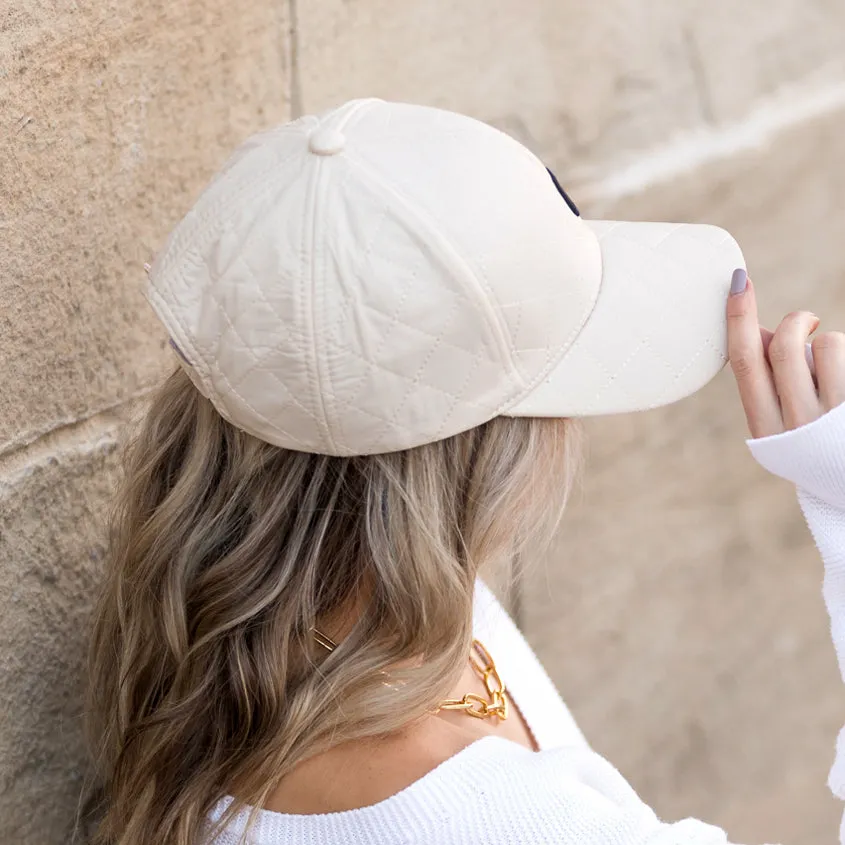 Quilted Puffer Ball Cap