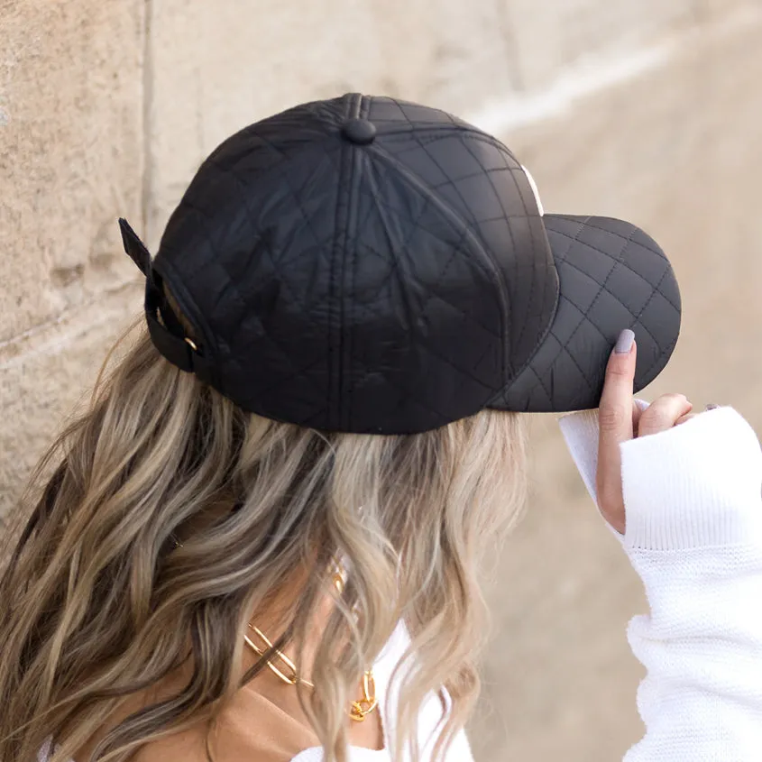 Quilted Puffer Ball Cap