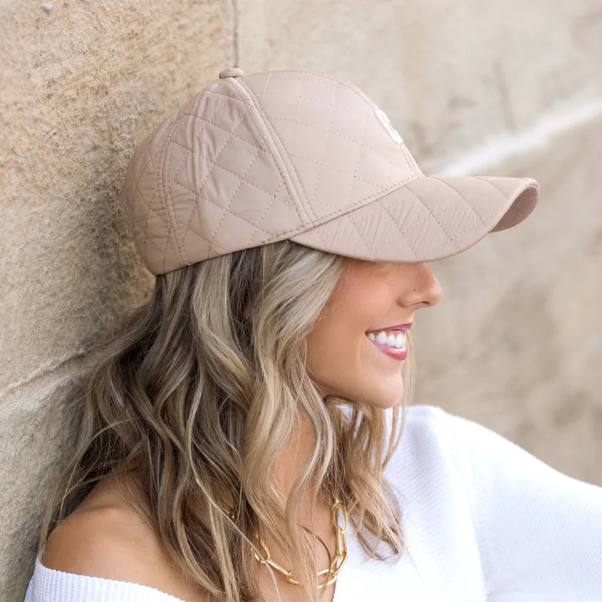 Quilted Puffer Ball Cap