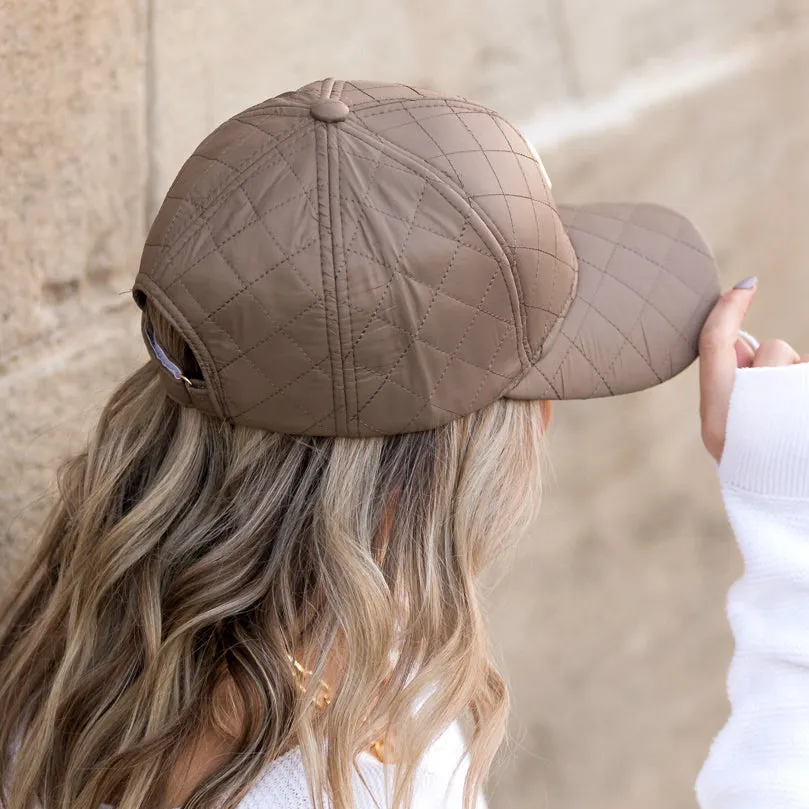 Quilted Puffer Ball Cap