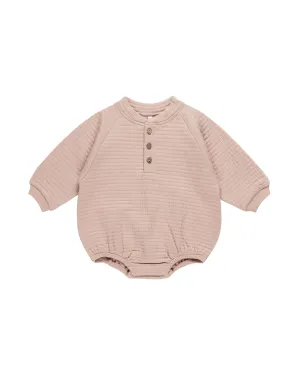 Quincy Mae - Henley Bubble Romper - Blush