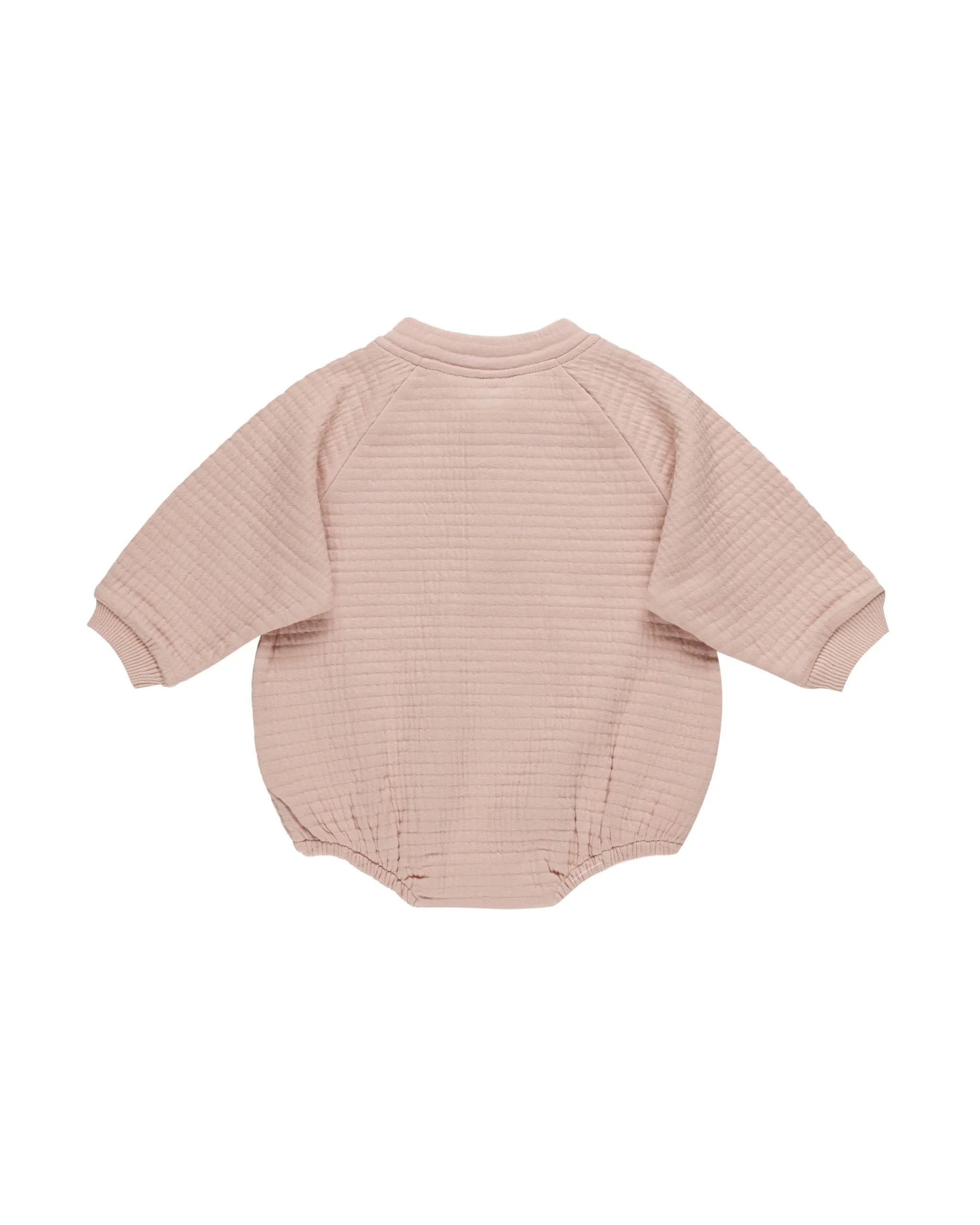 Quincy Mae - Henley Bubble Romper - Blush