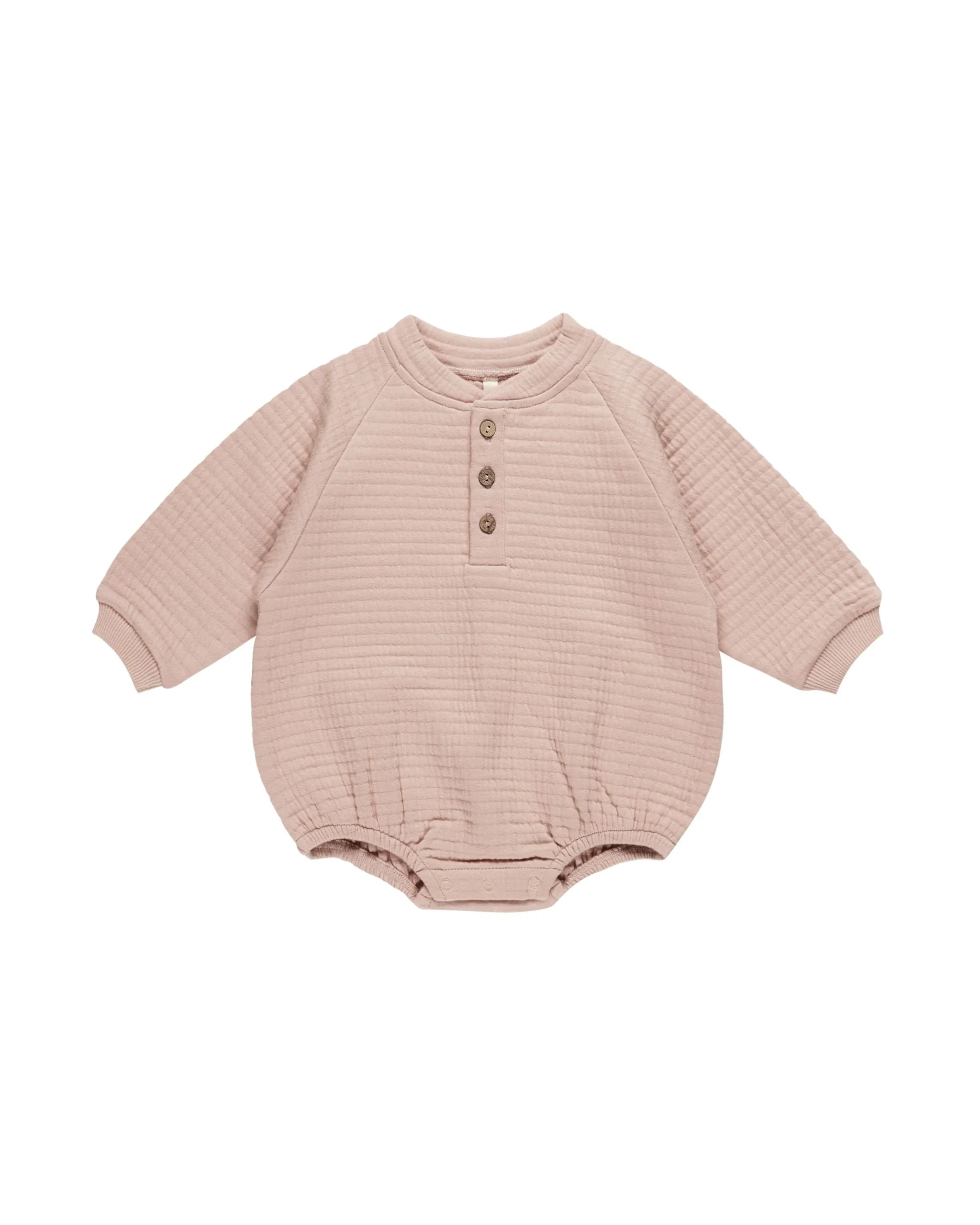 Quincy Mae - Henley Bubble Romper - Blush
