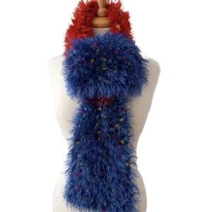 Red x Blue Fun Fur Scarf