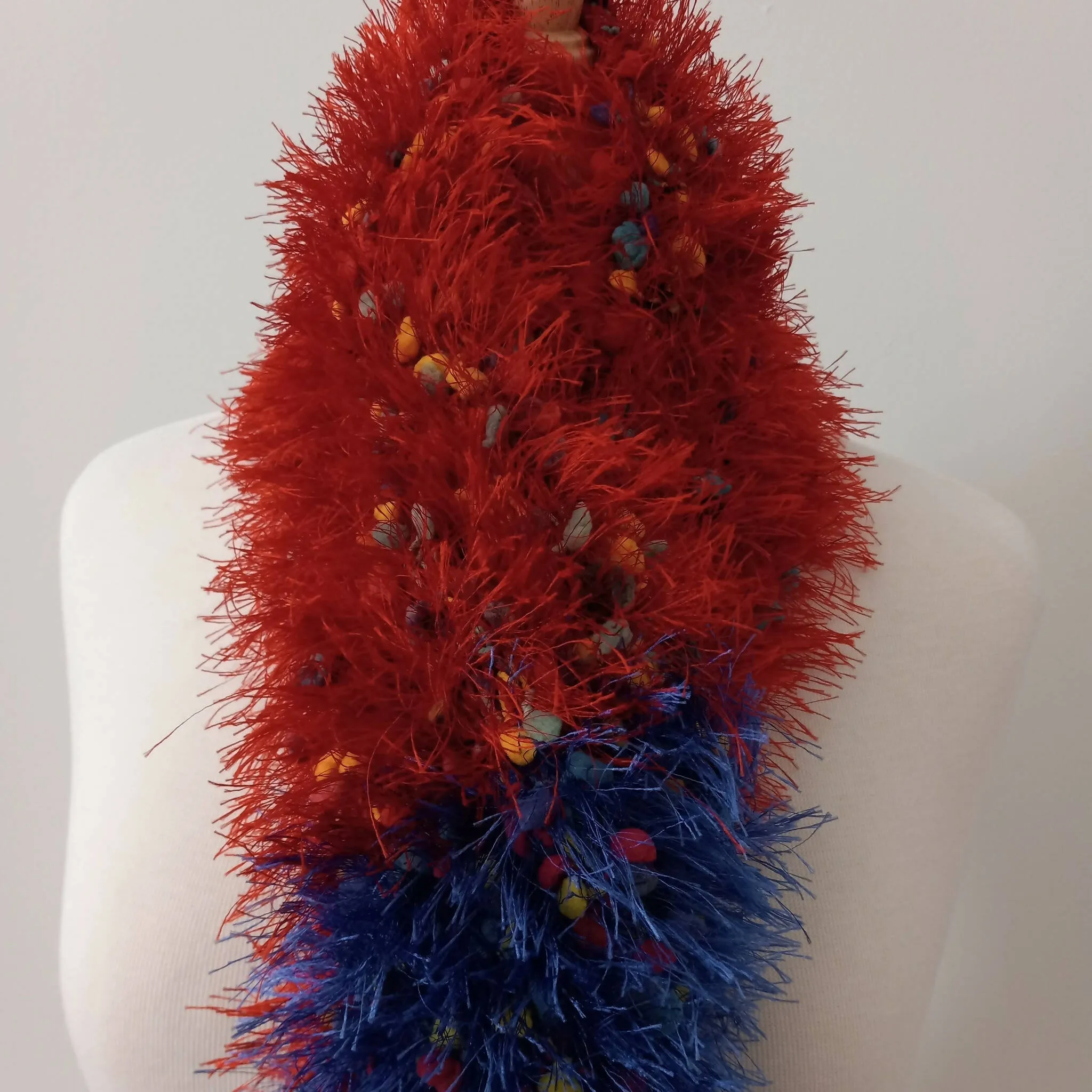 Red x Blue Fun Fur Scarf