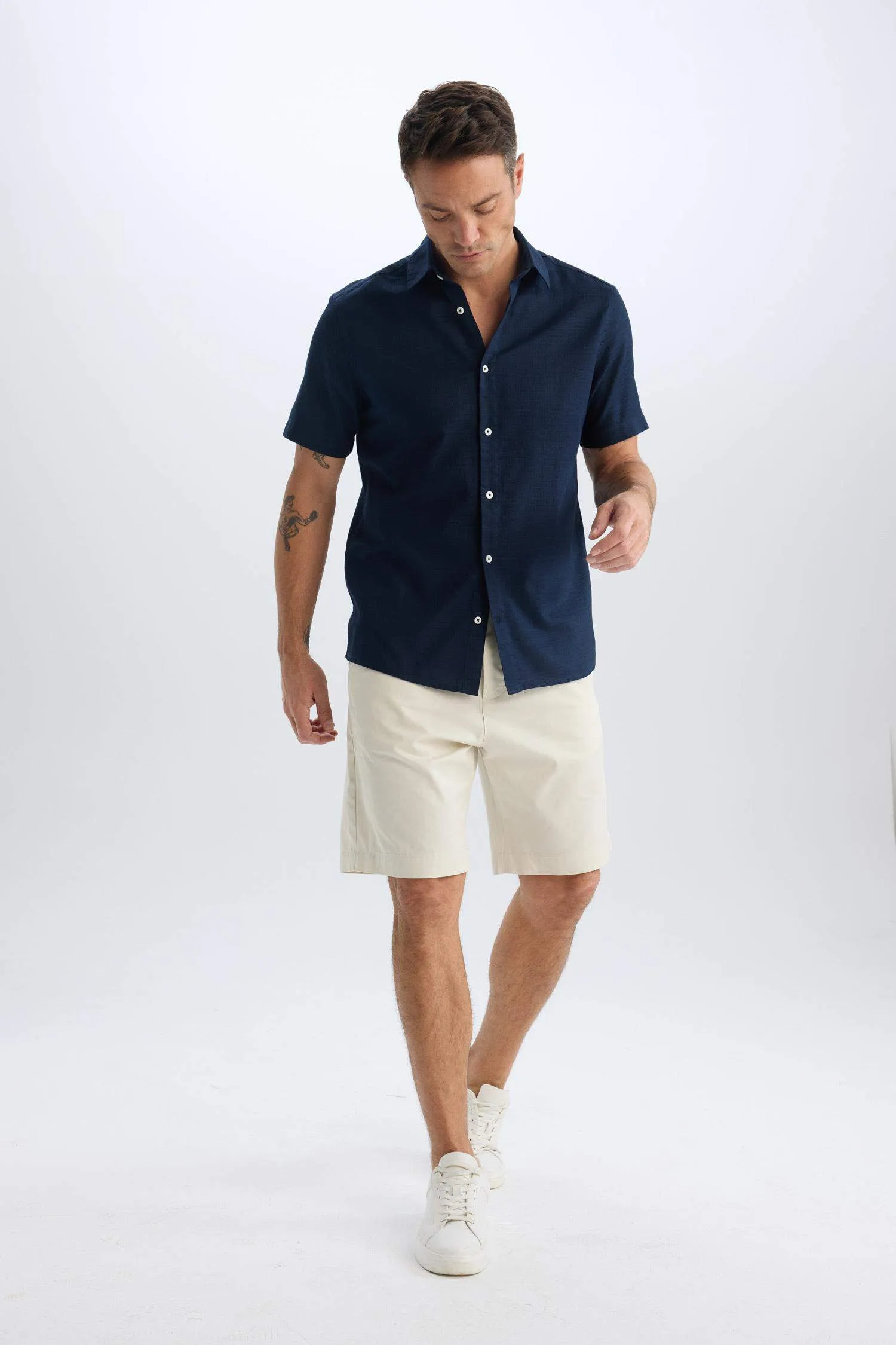 Regular Fit Gabardine Bermuda