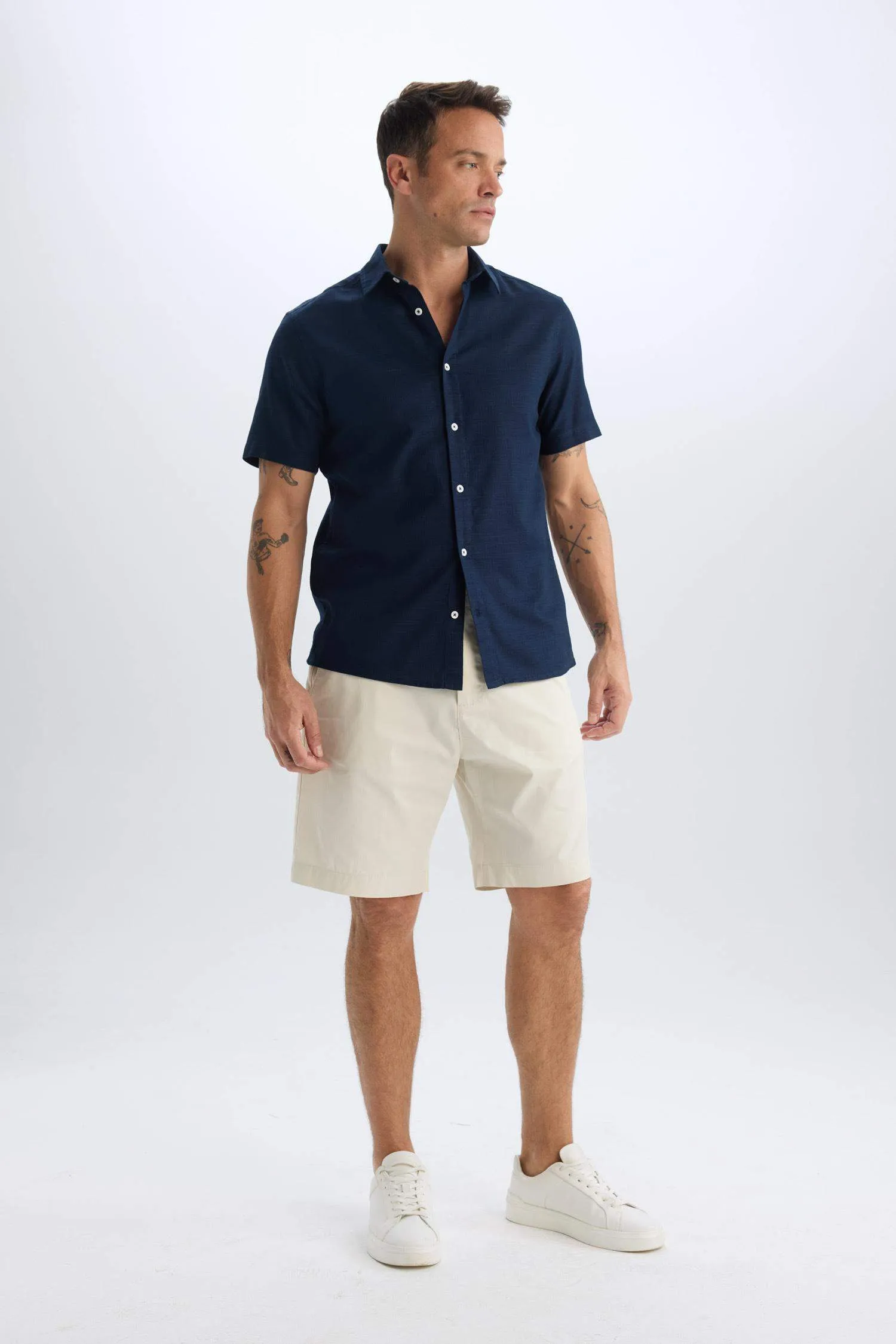 Regular Fit Gabardine Bermuda