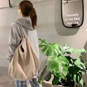 Retro Corduroy Large Tote Bag