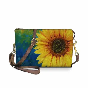 Retro Sunflower  Crossbody Bag with Bold and Artistic Design
