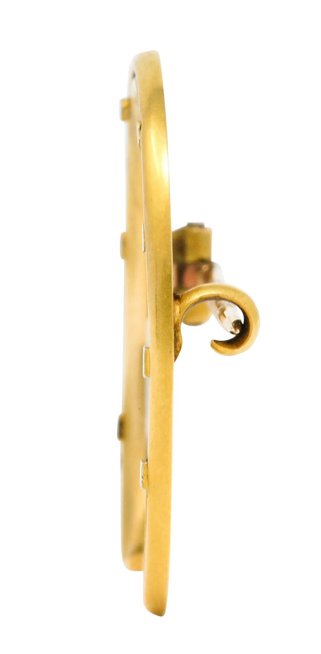 Riker Brothers Platinum-Topped 14 Karat Gold Horseshoe Brooch