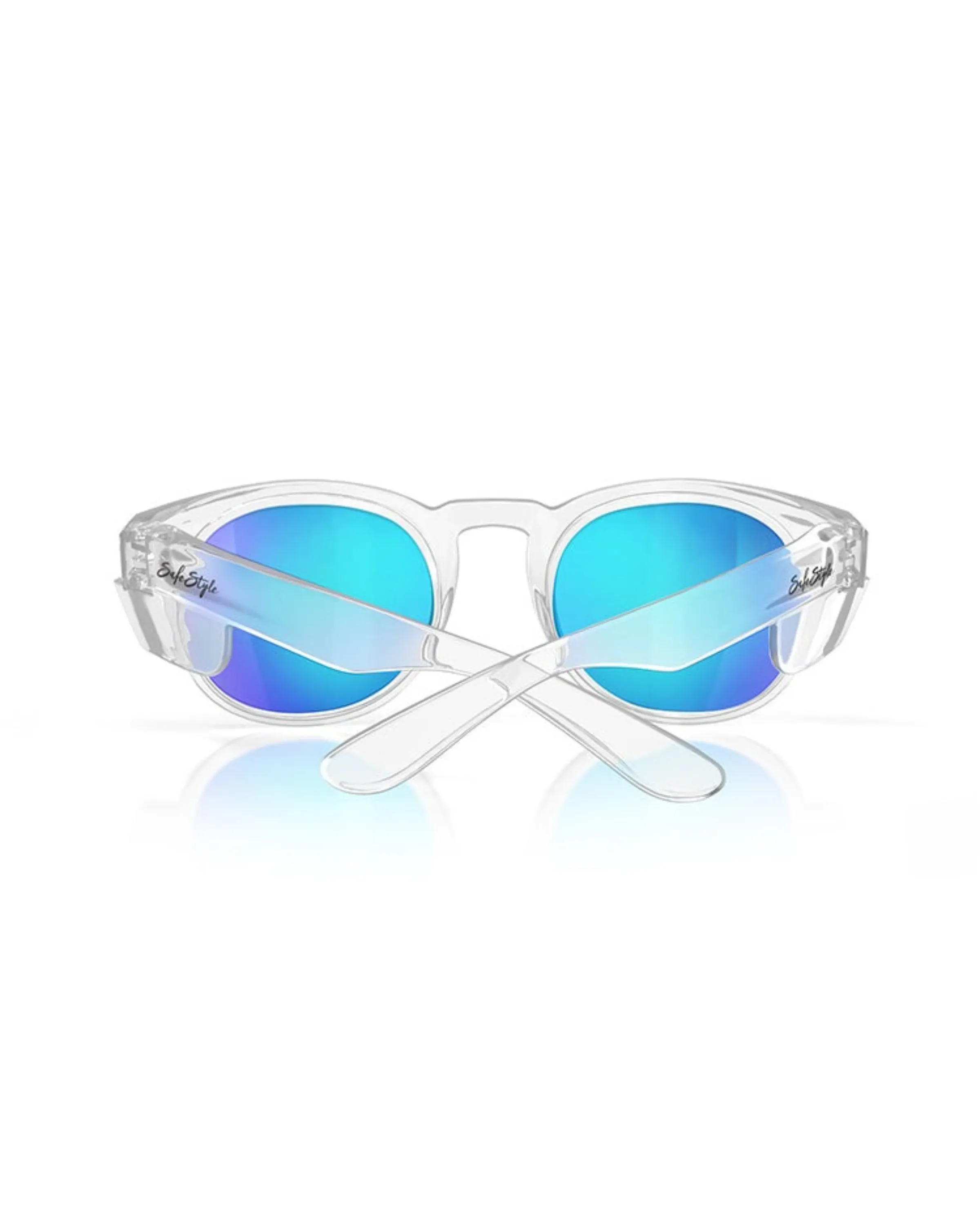 SafeStyle Cruisers Clear Frame Mirror Blue Polarised Lens