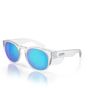 SafeStyle Cruisers Clear Frame Mirror Blue Polarised Lens