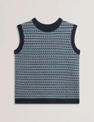 Samirha Interest Knit Tank Top Navy