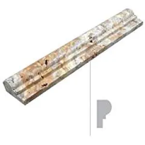 Scabos 2" X 12" Travertine Ogee Chair Rail Liner Trim