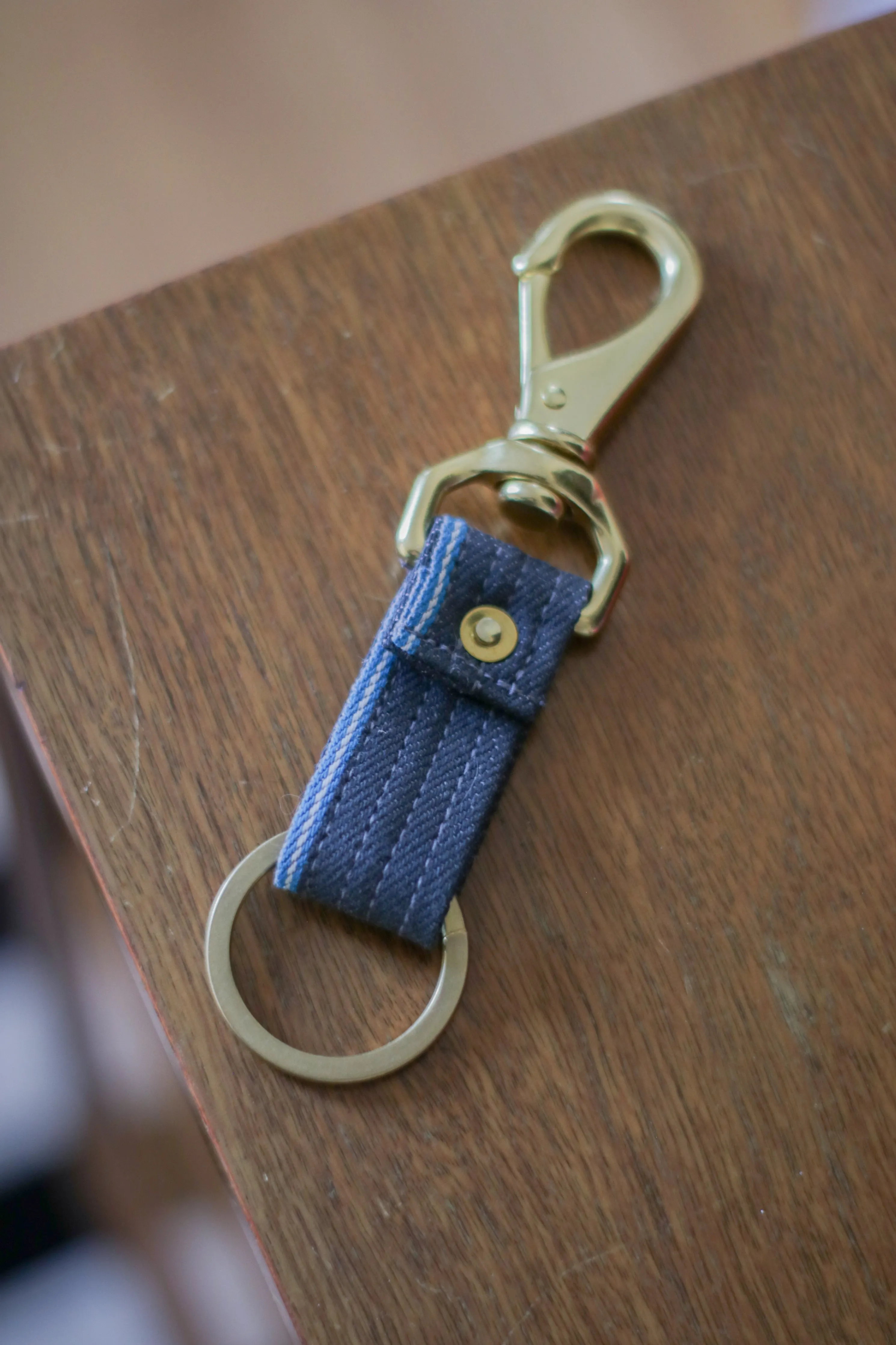 Selvedge Keyfob | Grey/Teal Japanese Denim