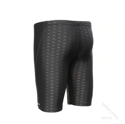 Sharkskin water repellent men's long racing swimming swim trunks Sport shorts classic men swimwear