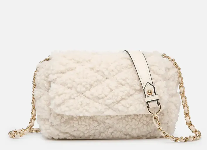 Sherpa Crossbody with Chain Strap
