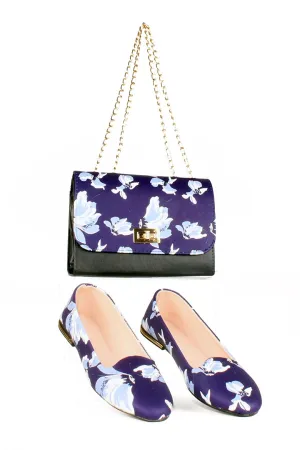 Shoes &amp; Bag Set - Ballerina Shoes &amp; Two Compartment Shoulder Bag with Chain Strap - T1F207