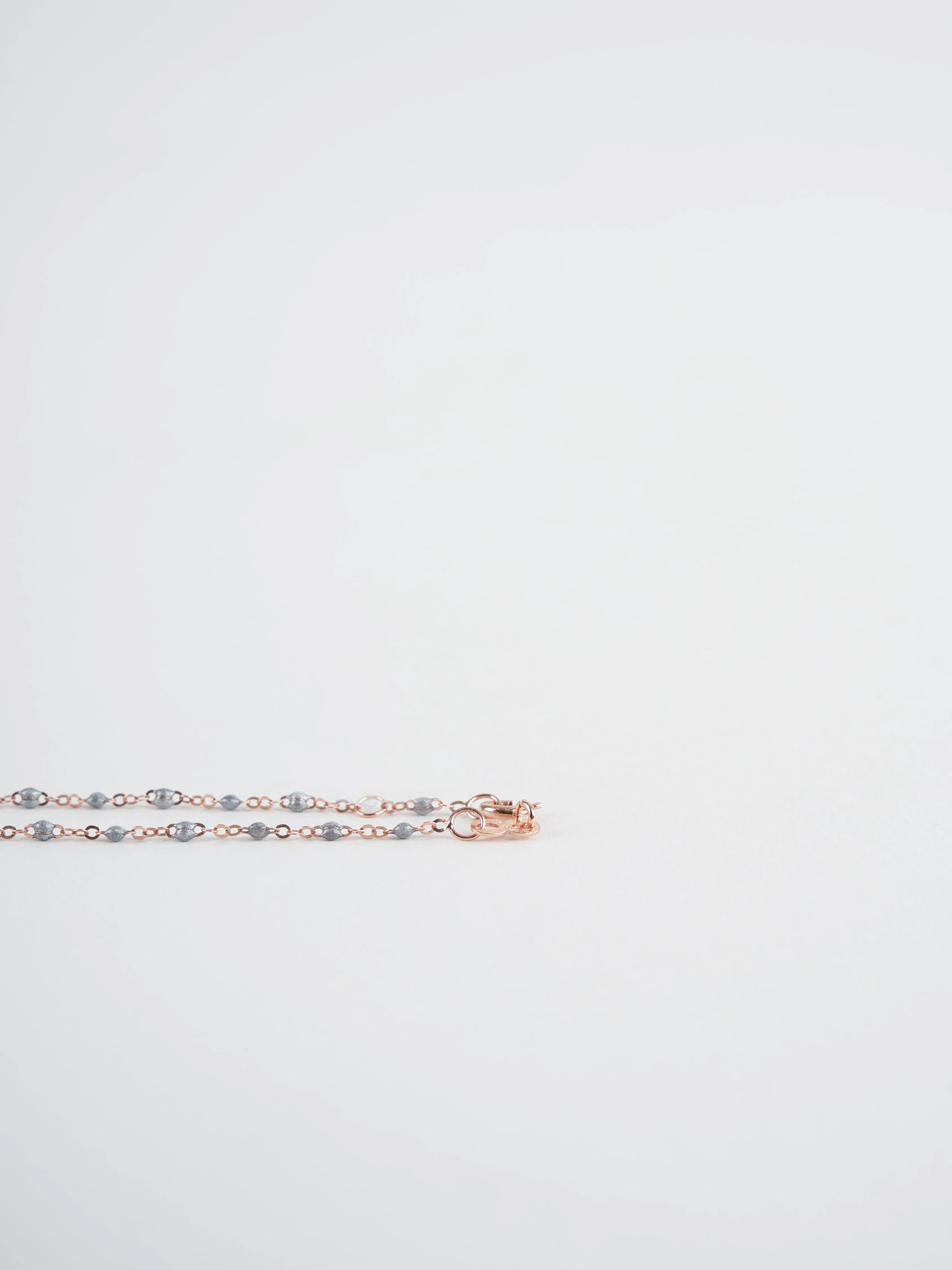 silver bead bracelet - rose gold