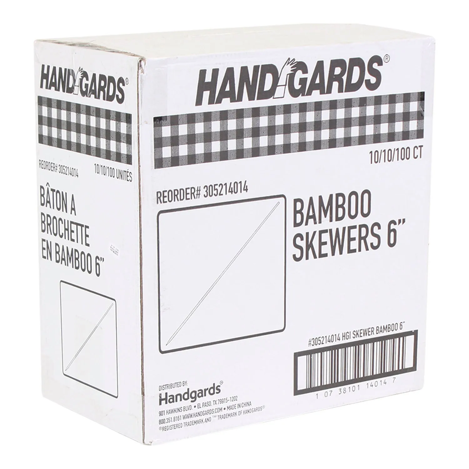 Skewer Bamboo 6 in. - 1000 count (Case = 10 x 1000 count) - Handgard - Packaging and Accessories - Restaurant Supplies and Equipment - Canadian Distribution