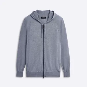 Solid Full Zip Sweater with Hood