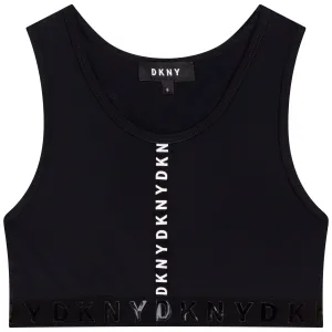 SS22 DKNY Girls Black Sports Top