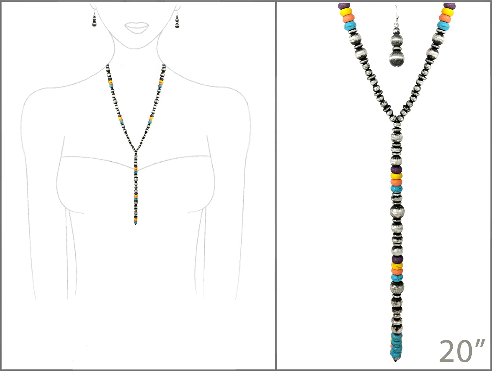 Stanford Fashion Lariat Necklace & Earrings