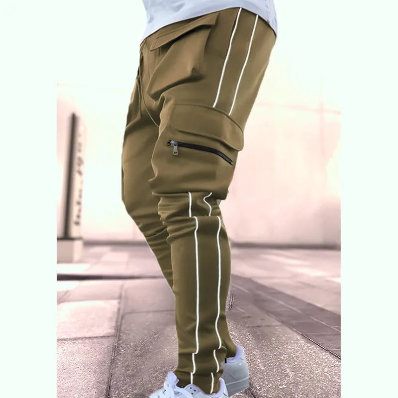 Stretch Multi-pocket Reflective Sports Fitness Trousers