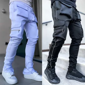 Stretch Multi-pocket Reflective Sports Fitness Trousers