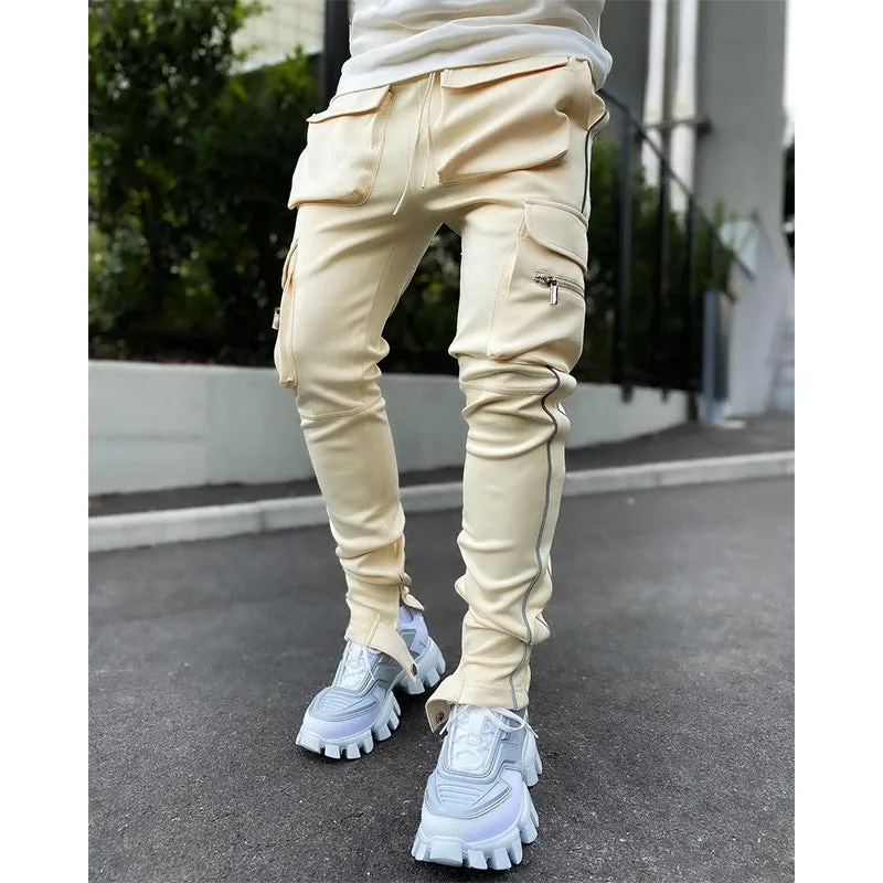 Stretch Multi-pocket Reflective Sports Fitness Trousers