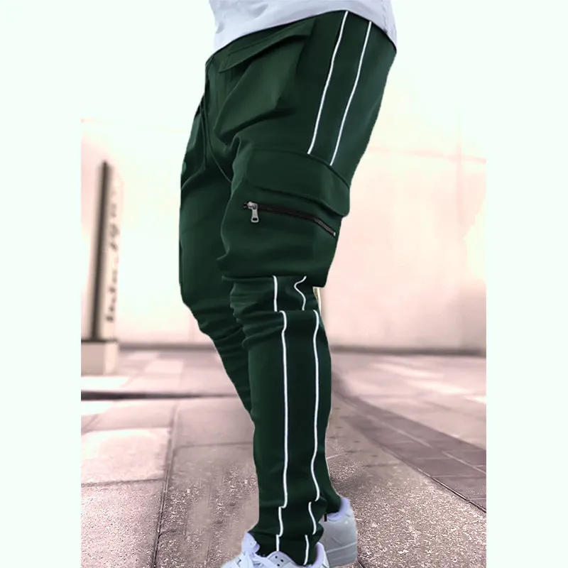Stretch Multi-pocket Reflective Sports Fitness Trousers