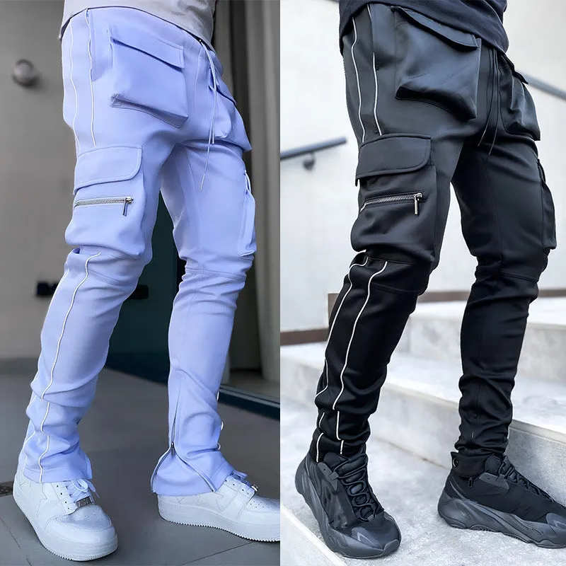 Stretch Multi-pocket Reflective Sports Fitness Trousers