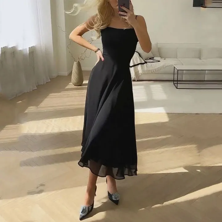 StyleAura™ | Women's Solid Color Sleeveless Dress | Lightweight Fabric, Casual Fit & Versatile Design