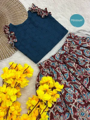 SUMMER CIRCUS-S11 KALAMKARI BLUE SKIRT SET