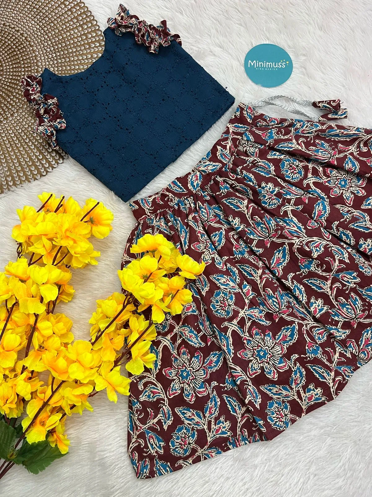 SUMMER CIRCUS-S11 KALAMKARI BLUE SKIRT SET