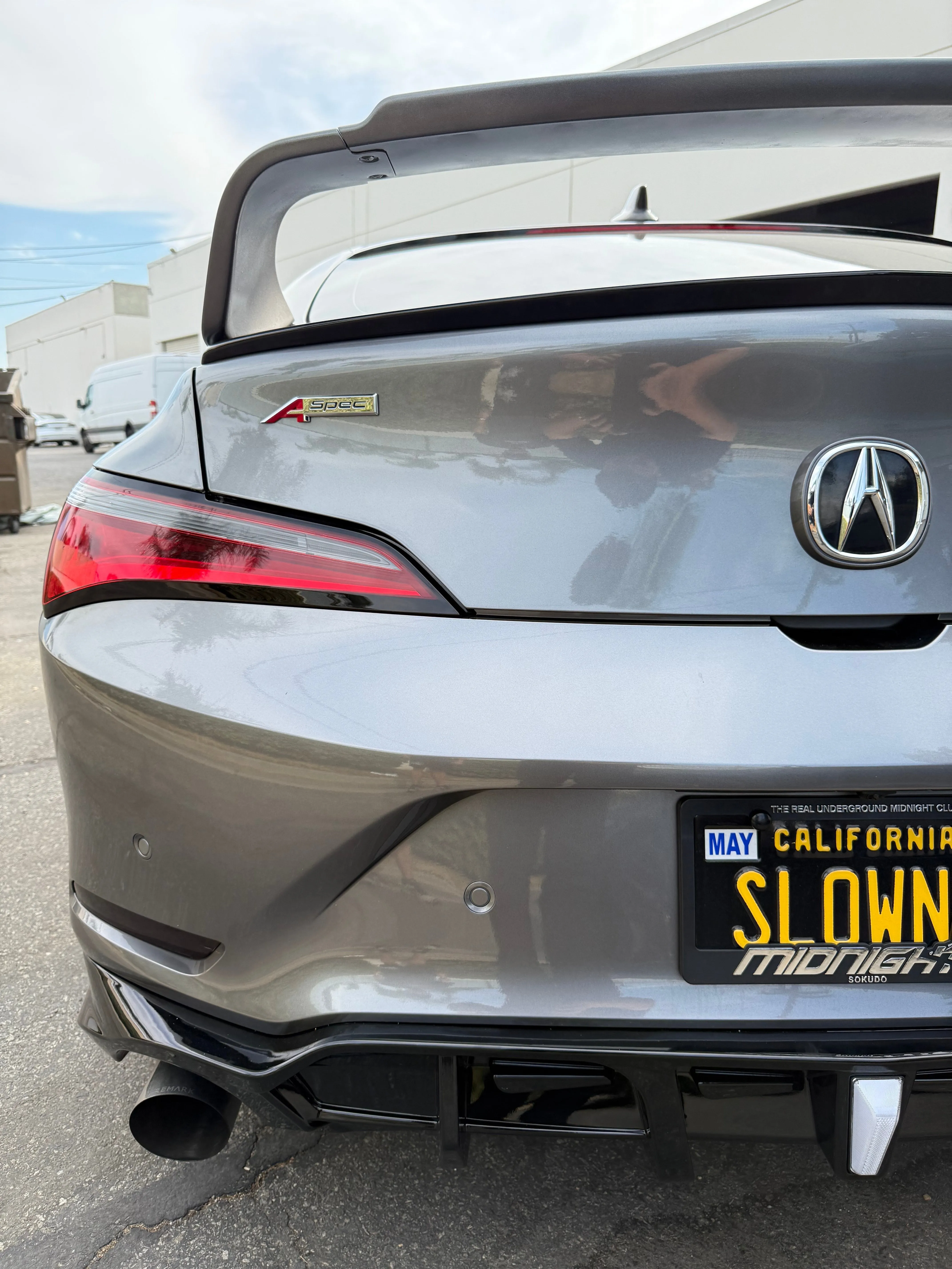 SWA Design Gloss Black Rear Diffuser w/ Clear 3rd Brake Light for 2023  Acura Integra 1.5T [DE4]