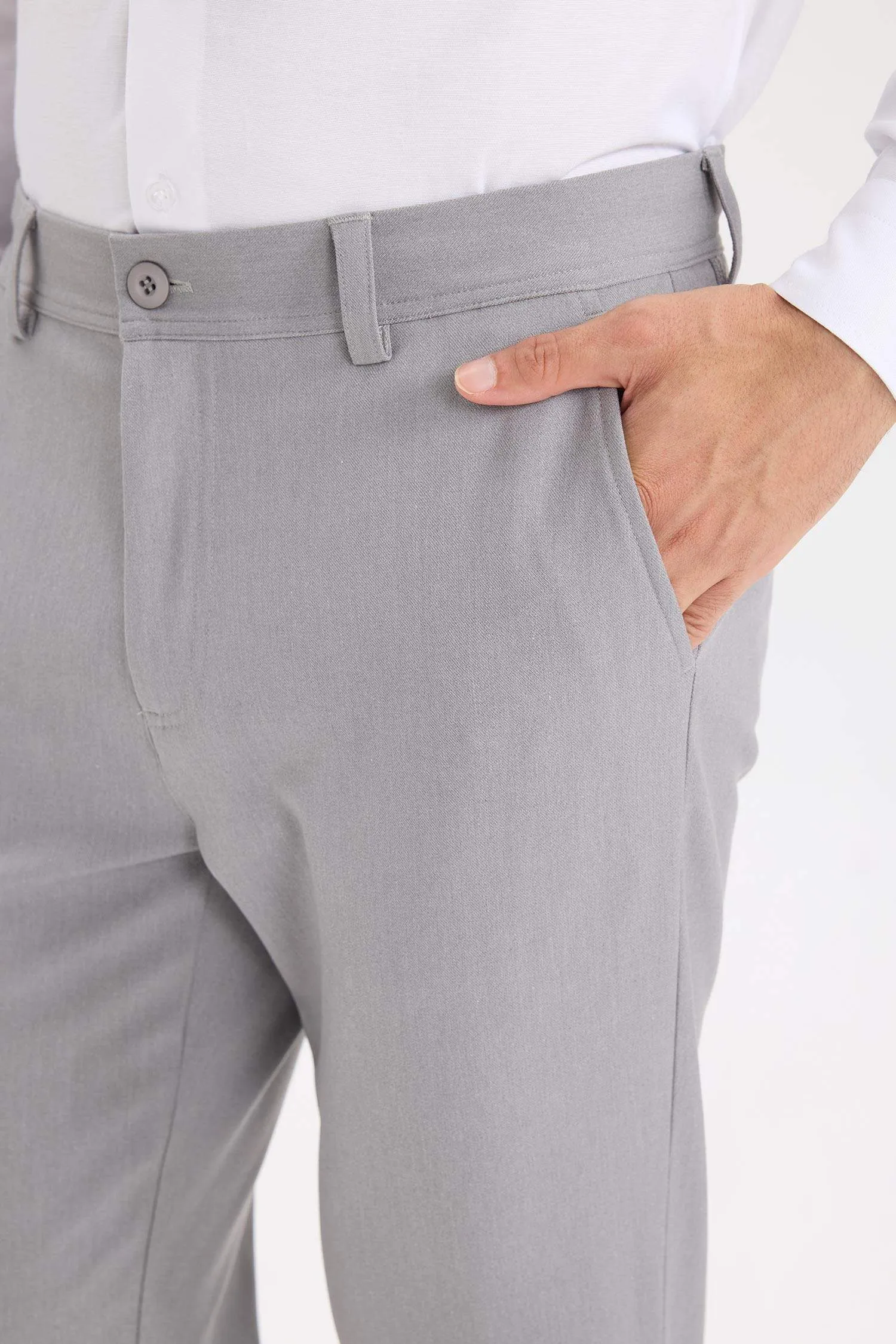 Tailored Fit Straight Leg Stretch Trousers