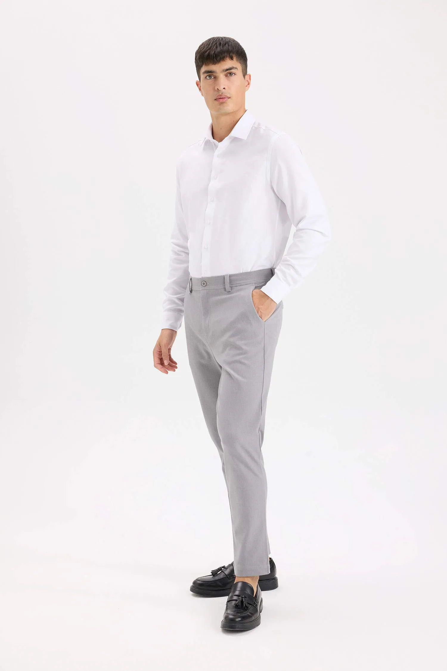Tailored Fit Straight Leg Stretch Trousers