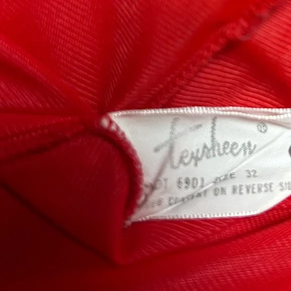 Texsheen • Vintage • USA • Small (32) • Sheer • Red • Babydoll Chemise Nightgown