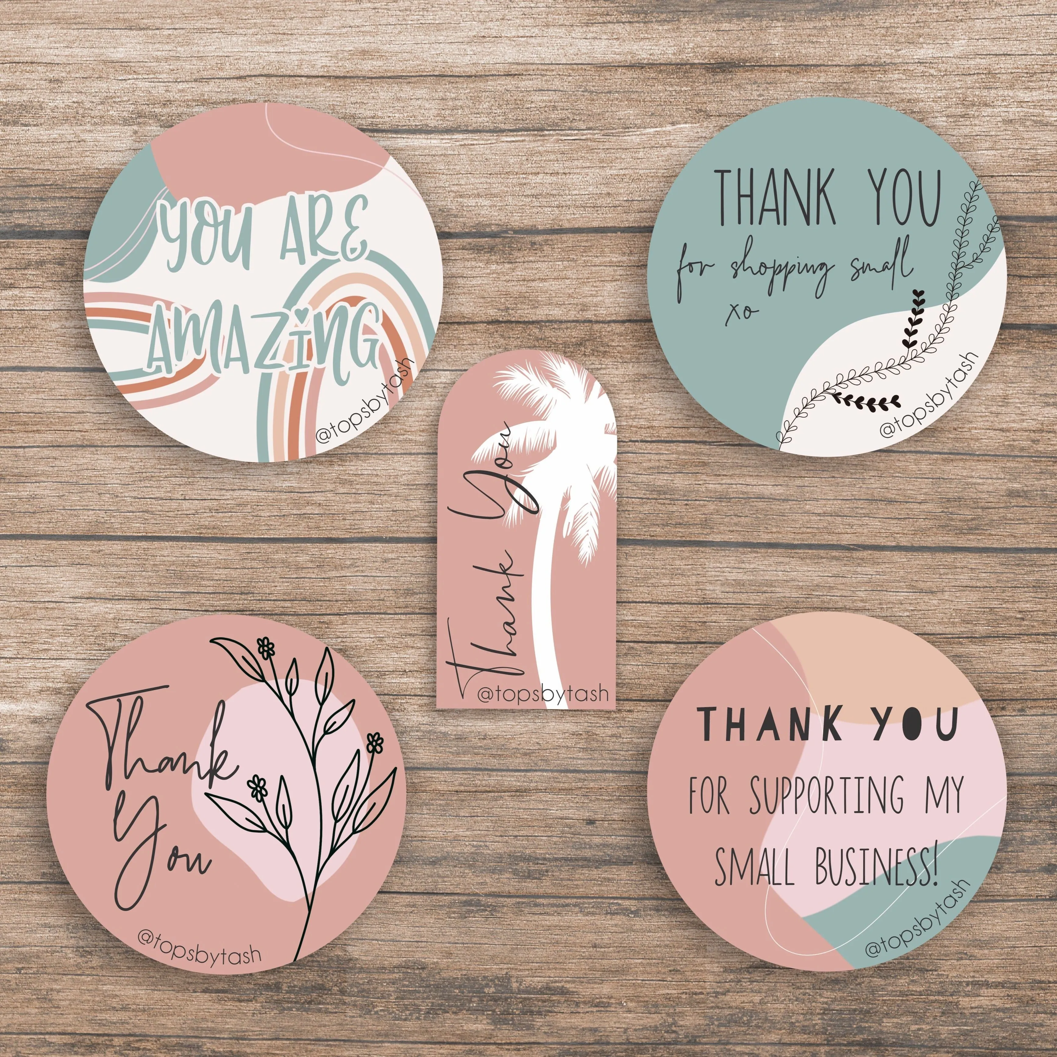 Thank you label stickers - 50mm