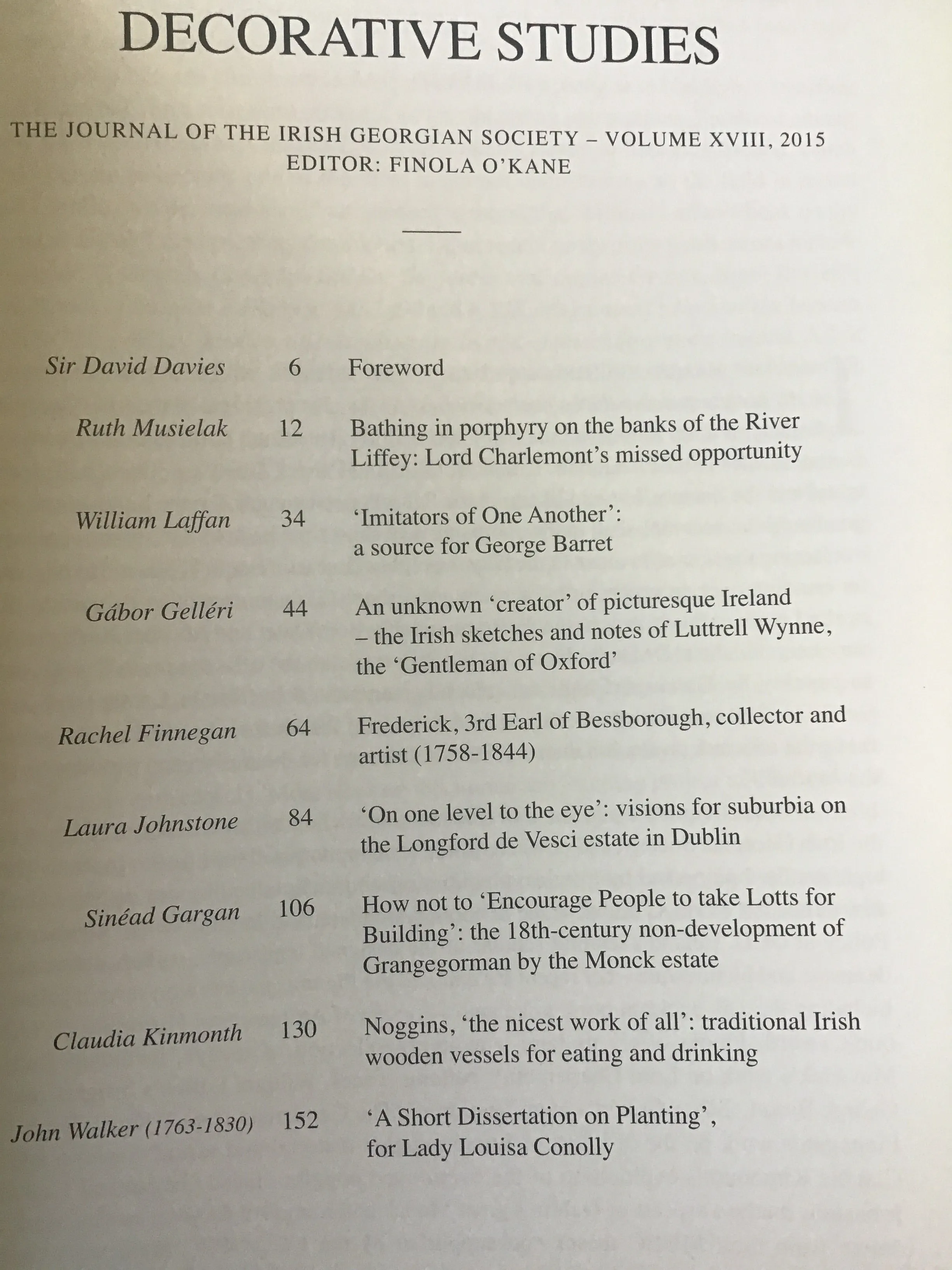 The Journal of the Irish Georgian Society-- Volume XVIII.