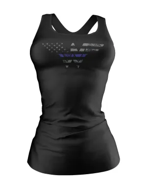 Thin Blue Line Woman Warrior Racerback Tank