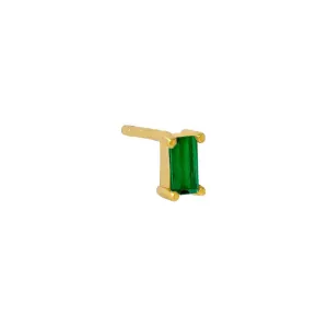 Tiny Colored Baguette Stud Earring