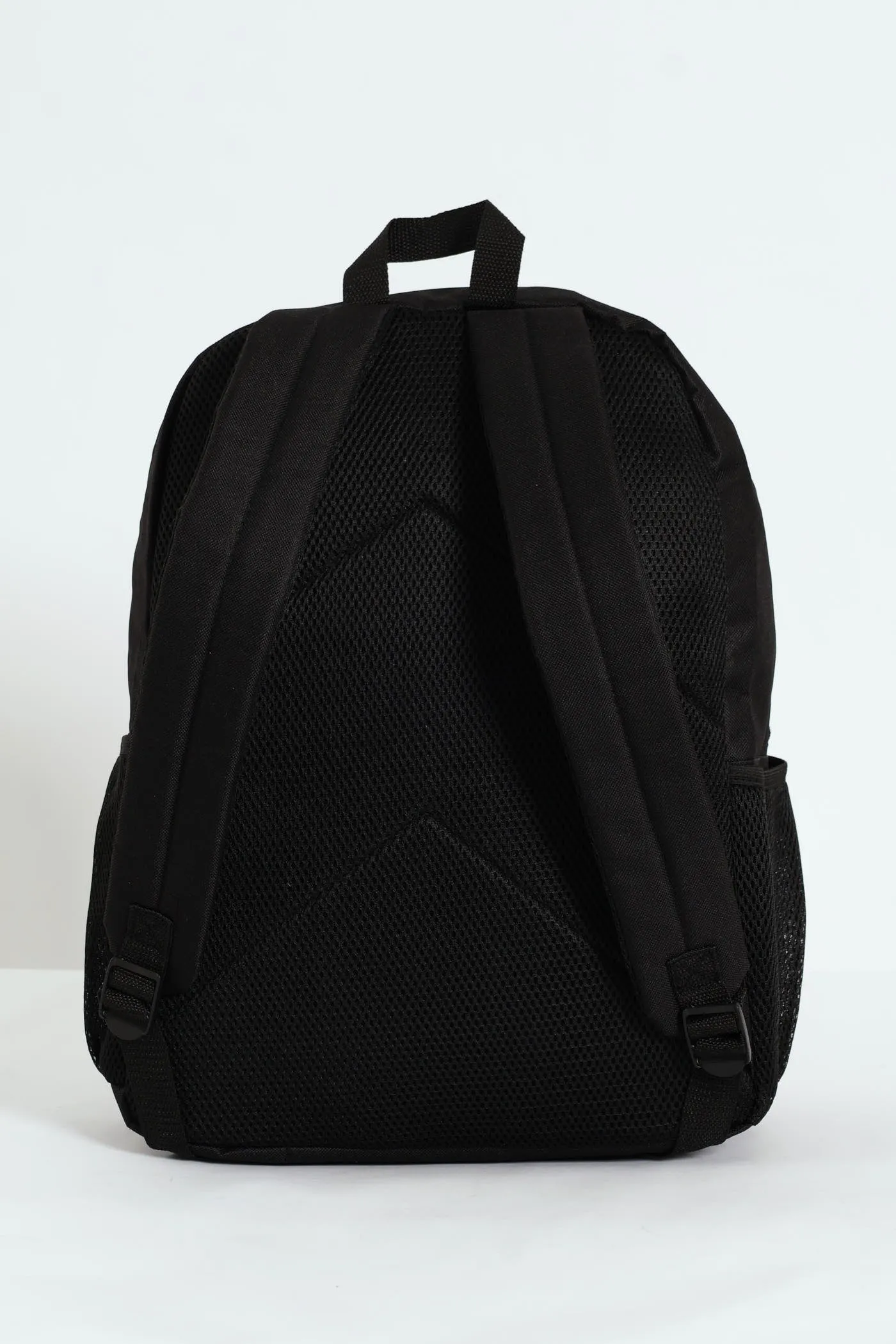 Top Branded Print Backpack - Black