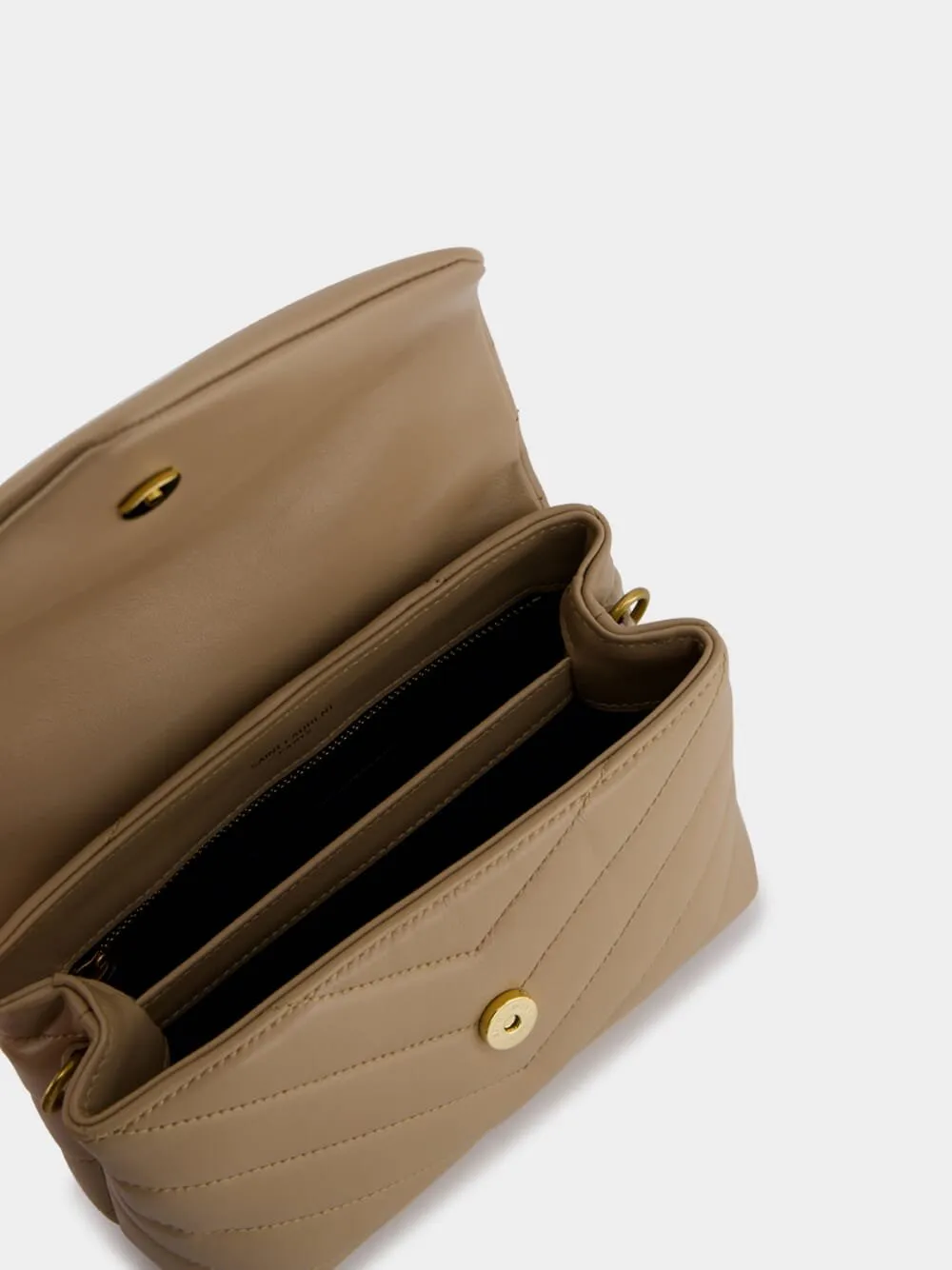 Toy Loulou Leather Beige Bag